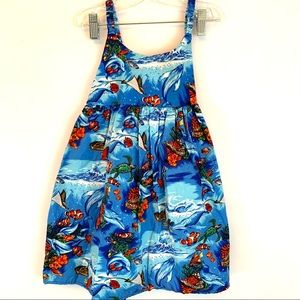 Aloha Republic Girls Blue Hawaiian Dress